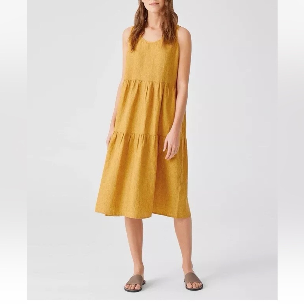 Eileen Fisher Marigold tiered linen dress